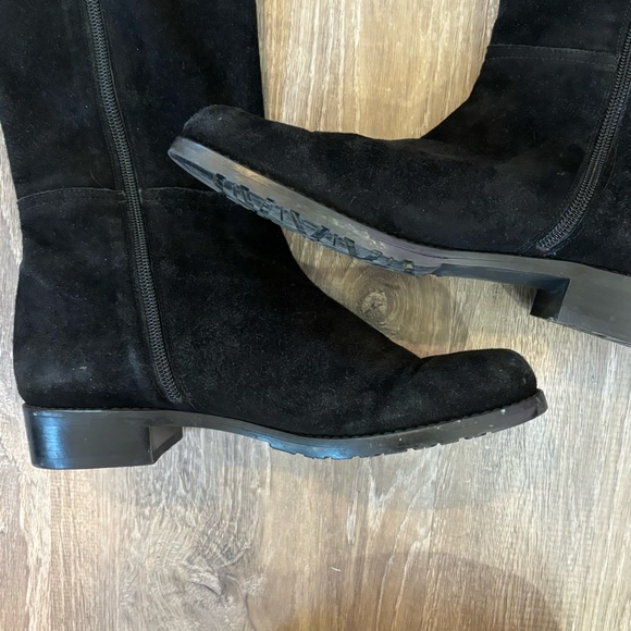 Gently used black suede Stuart Weitzman Hilo thigh high boots - Picture 7 of 11